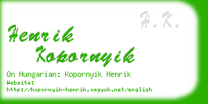 henrik kopornyik business card